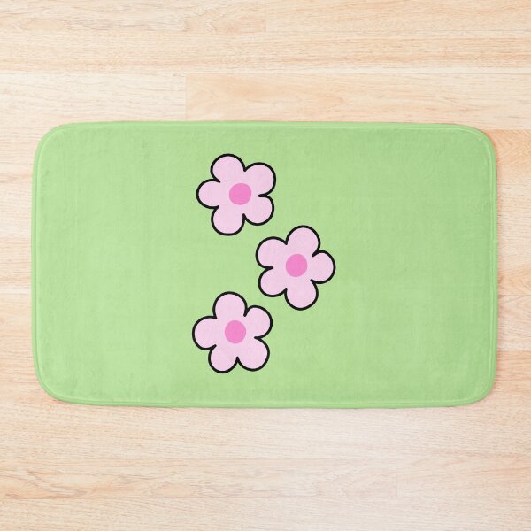 Item preview, Pink Retro Flowers on Green Background designed and sold by jianina-alondra.