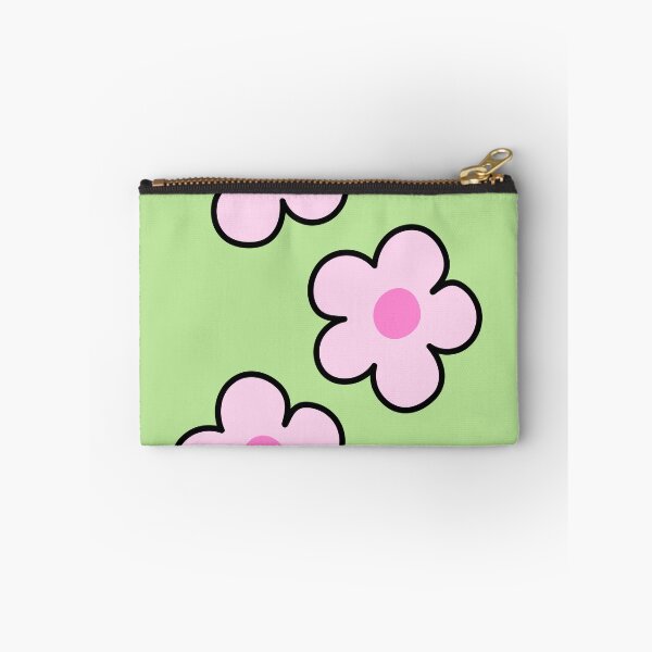 Item preview, Pink Retro Flowers on Green Background designed and sold by jianina-alondra.