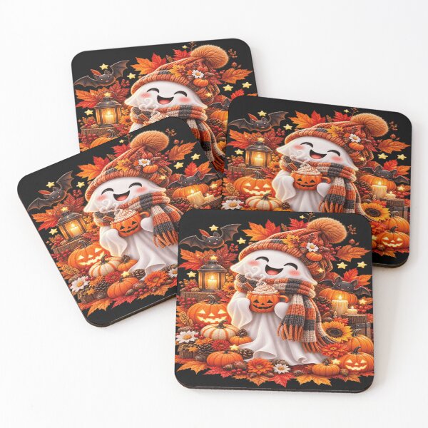 Item preview, Cozy Autumn Ghost Pumpkin Mug designed and sold by ASWIN STUDIO.