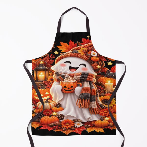 Item preview, Cozy Autumn Ghost Pumpkin Mug designed and sold by ASWIN STUDIO.