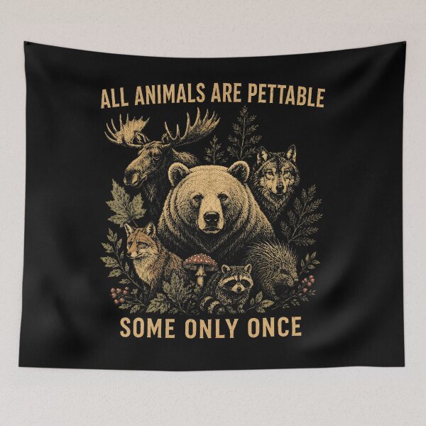 Item preview, All Animals Are Pettable Funny Animal Lover Retro Nature designed and sold by HaytamShop.