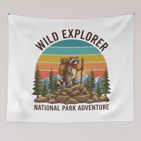 Item preview, Wild Explorer Raccoon – National Park Adventure Design designed and sold by GabeMountainArt.