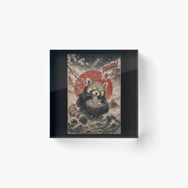 Item preview, Red Panda Ramen Sumie Japanese Vintage designed and sold by TomFrontierArt.