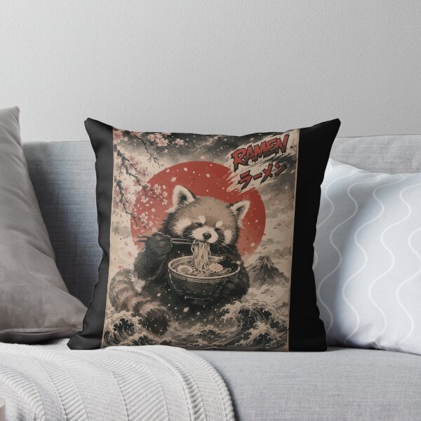 Item preview, Red Panda Ramen Sumie Japanese Vintage designed and sold by TomFrontierArt.