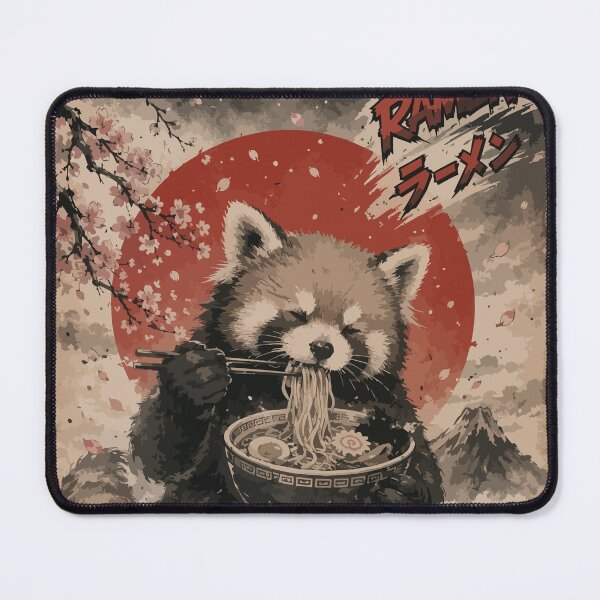 Item preview, Red Panda Ramen Sumie Japanese Vintage designed and sold by TomFrontierArt.
