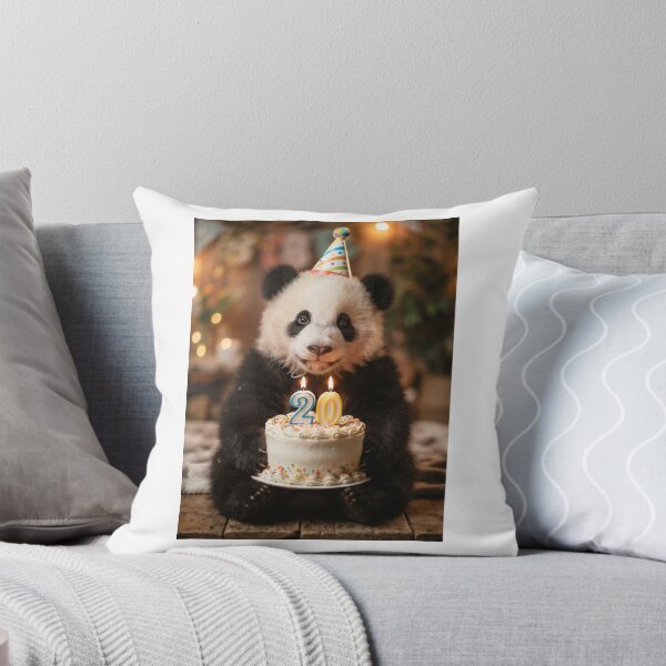 Item preview, Panda 20th birthday cute adorable cake party baby kawaii designed and sold by CheeseBlueprint.
