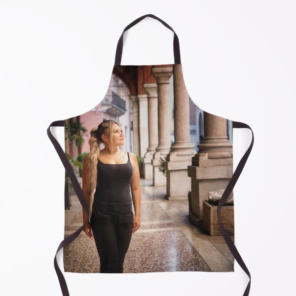Item preview, Woman walking under historic arcade in Verona, Italy designed and sold by RastislavS.