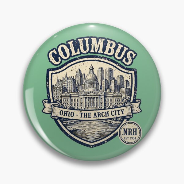 Item preview, Columbus Ohio The Arch City Vintage Shield designed and sold by Normandy Road Heritage™ - Vintage Garage Art.