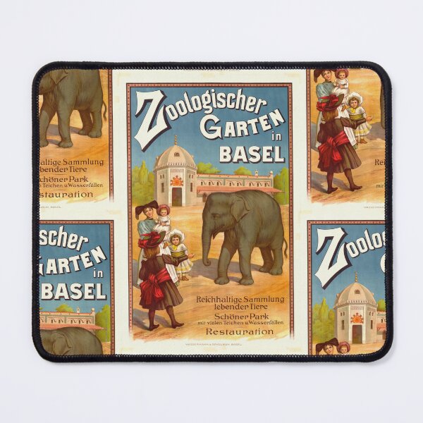 Item preview, Vintage Basel Zoo Poster | 19th Century Advertising Art | Exotic Animals & Family Fun | Moorish Architecture | Digital Print designed and sold by artofuniverse.
