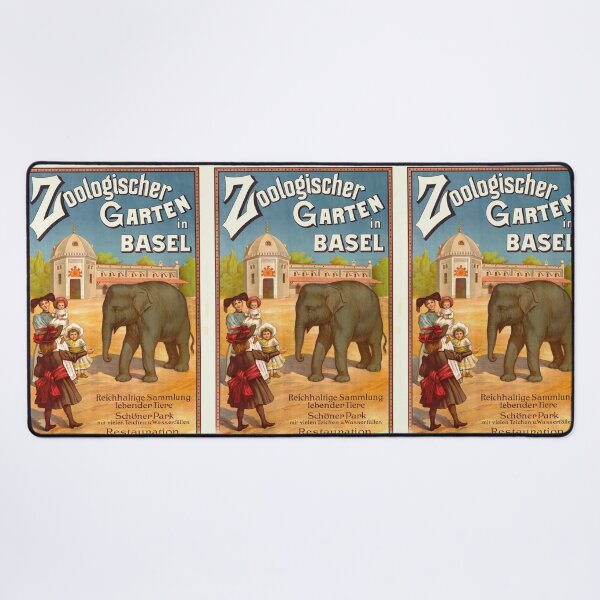 Item preview, Vintage Basel Zoo Poster | 19th Century Advertising Art | Exotic Animals & Family Fun | Moorish Architecture | Digital Print designed and sold by artofuniverse.