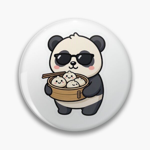 Item preview, Cute Panda Eating Dumplings Dim Sum Sunglasses designed and sold by BobaCatDesign.