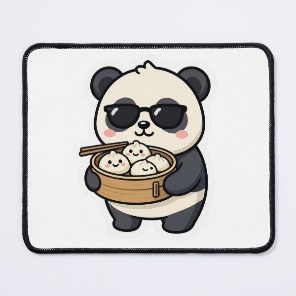 Item preview, Cute Panda Eating Dumplings Dim Sum Sunglasses designed and sold by BobaCatDesign.