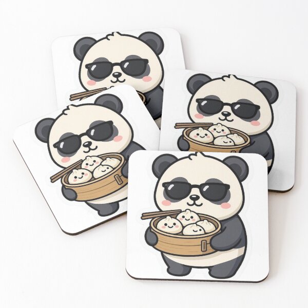 Item preview, Cute Panda Eating Dumplings Dim Sum Sunglasses designed and sold by BobaCatDesign.