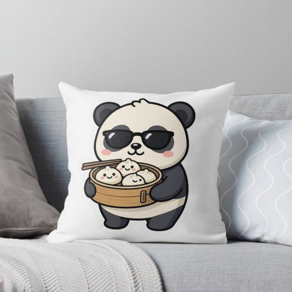 Item preview, Cute Panda Eating Dumplings Dim Sum Sunglasses designed and sold by BobaCatDesign.