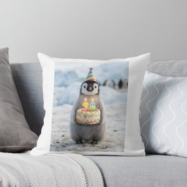 Item preview, Penguin 20th birthday cute adorable cake party baby kawaii designed and sold by CheeseBlueprint.