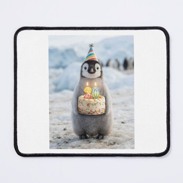 Item preview, Penguin 20th birthday cute adorable cake party baby kawaii designed and sold by CheeseBlueprint.