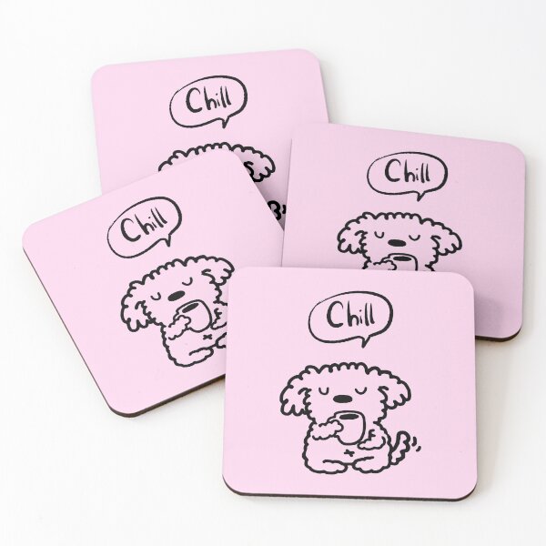 Item preview, Cute Chill Dog Pink Kawaii Illustration designed and sold by jianina-alondra.