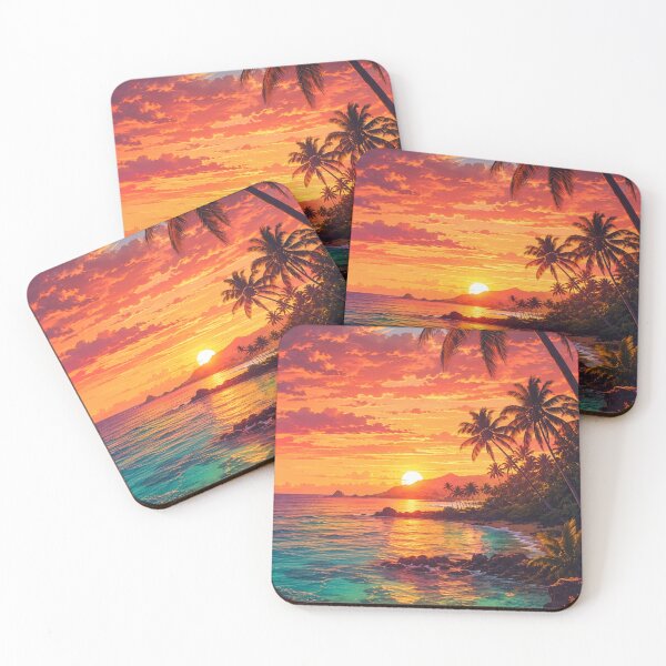 Item preview, Tropical Sunset Paradise designed and sold by Gold&pixels.