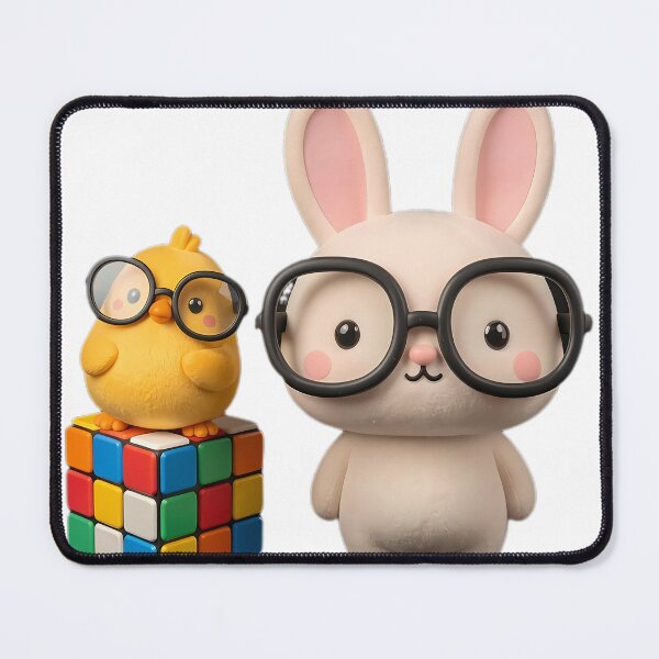 Item preview, Smart Chick and Bunny with Rubik’s Cube designed and sold by Agnisherl.