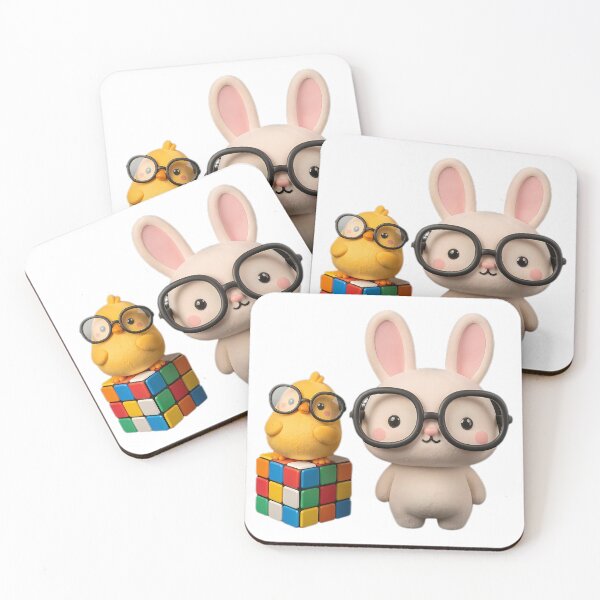 Item preview, Smart Chick and Bunny with Rubik’s Cube designed and sold by Agnisherl.