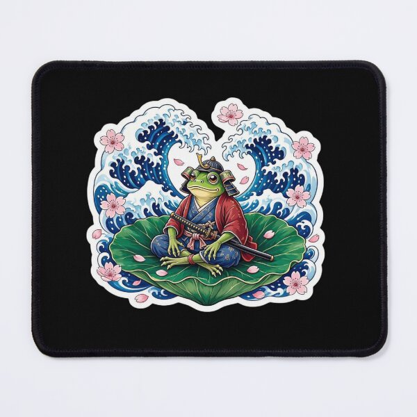 Item preview, Japanese Samurai Frog Wave Art - Cute Cottagecore Sakura Aesthetic designed and sold by gkhanco.