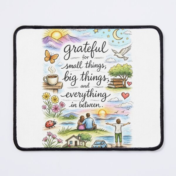 Item preview, Grateful for Small Things – Whimsical Inspirational Nature Art designed and sold by ZanyPaintbrush.