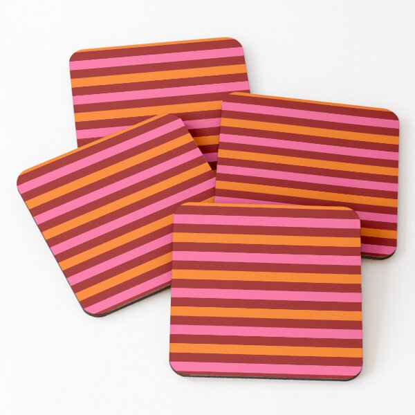 Item preview,  Orange And Pink Stripes Design Red  designed and sold by PatternTitan.