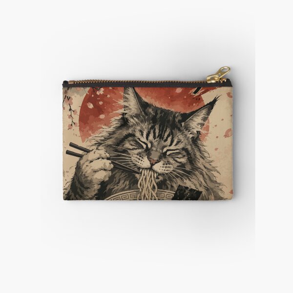 Item preview, Maine Coon Cat Ramen Sumie Japanese Vintage designed and sold by TomFrontierArt.