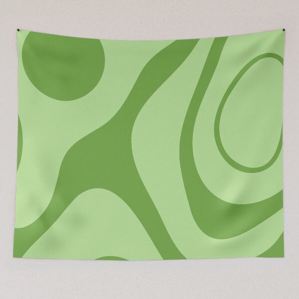 Item preview, Retro Green Groovy Abstract Wavy Pattern designed and sold by jianina-alondra.
