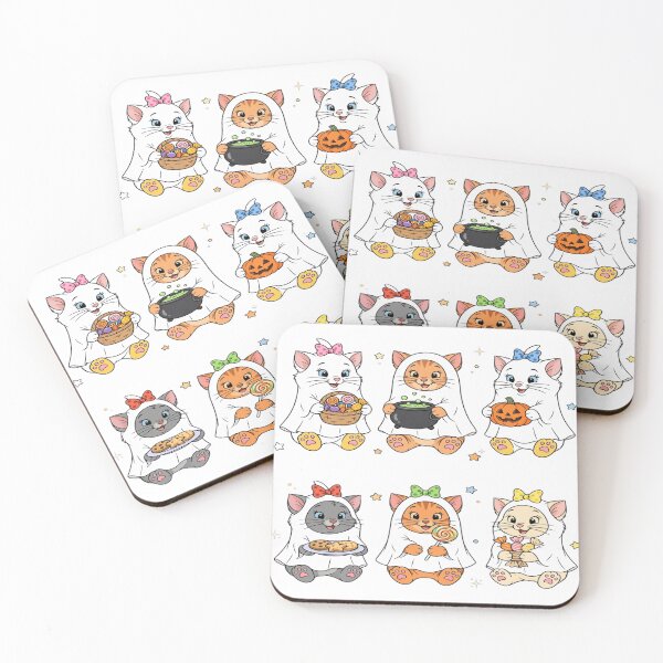 Item preview, Cute Halloween Cat Ghosts | Kawaii Black Orange Cat Halloween Spooky Candy designed and sold by Ghostlycats2026.