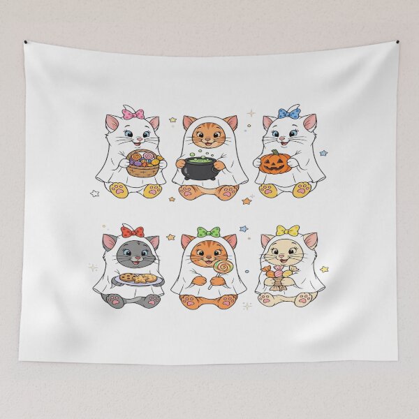 Item preview, Cute Halloween Cat Ghosts | Kawaii Black Orange Cat Halloween Spooky Candy designed and sold by Ghostlycats2026.