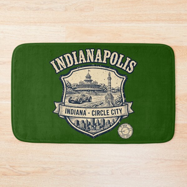 Item preview, Indianapolis Indiana Circle City Vintage Shield designed and sold by Normandy Road Heritage™ - Vintage Garage Art.