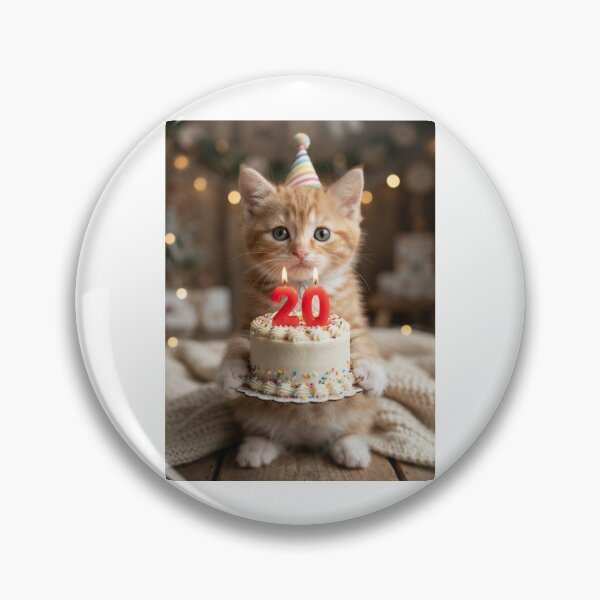 Item preview, Kitten cat kitty 20th birthday cute adorable cake party baby kawaii designed and sold by CheeseBlueprint.
