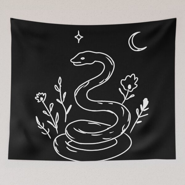 Item preview, curvy snake under the moon designed and sold by whimme.