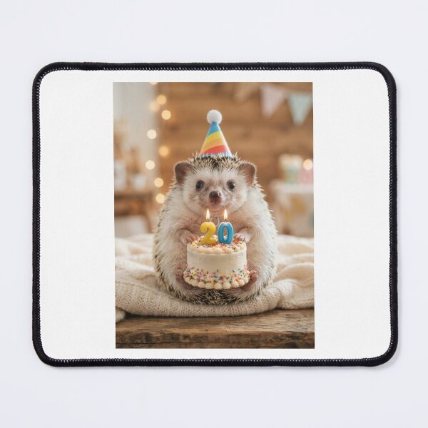 Item preview, Hedgehog 20th birthday cute adorable cake party baby kawaii designed and sold by CheeseBlueprint.