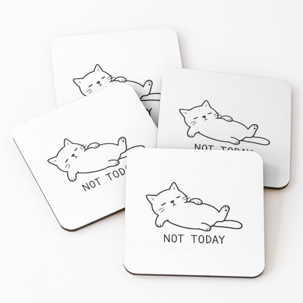 Item preview, Not Today Funny Lazy Cat Minimalist Line Art Graphic designed and sold by The Upside Down.