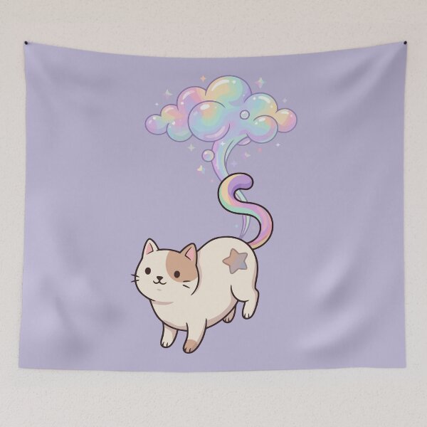 Item preview, Cute Pastel Magic Cloud Cat Iridescent Sparkles designed and sold by Amir Faysal.