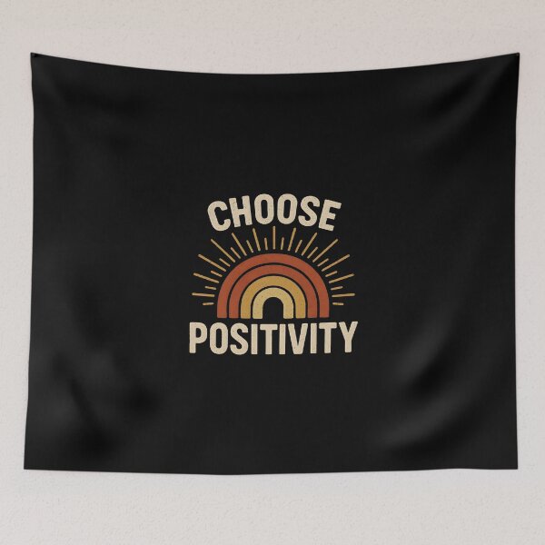 Item preview, Choose Positivity Retro Rainbow Inspirational Quote Positive Thinking designed and sold by Photo-Sphere101.