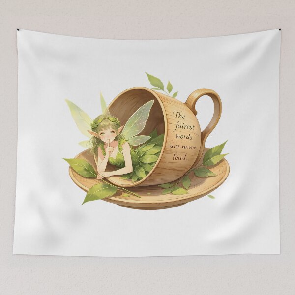Item preview, The Fairest Words Are Never Loud — Quiet Teacup Fairy designed and sold by Bondingbonding.
