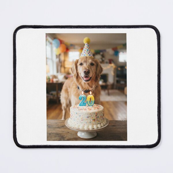 Item preview, Dog 20th birthday cute adorable cake party baby kawaii designed and sold by CheeseBlueprint.