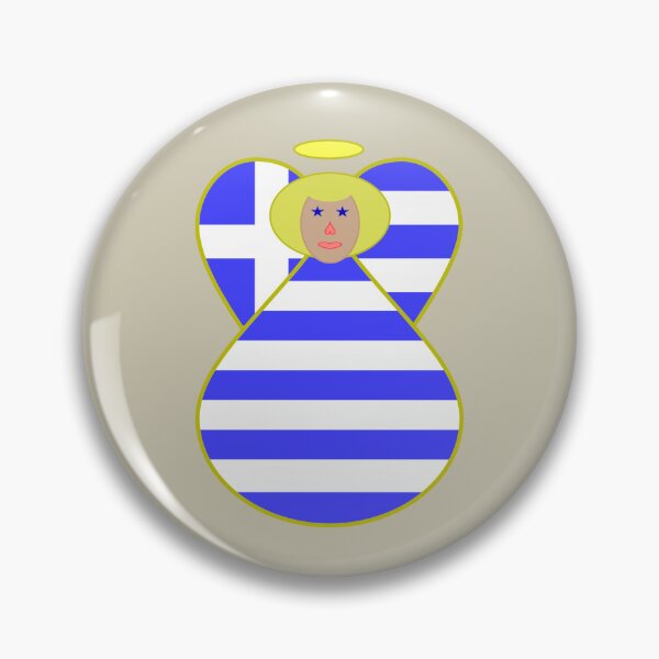 Item preview, Greek Flag Blonde Angel Gift designed and sold by AuntieShoe.