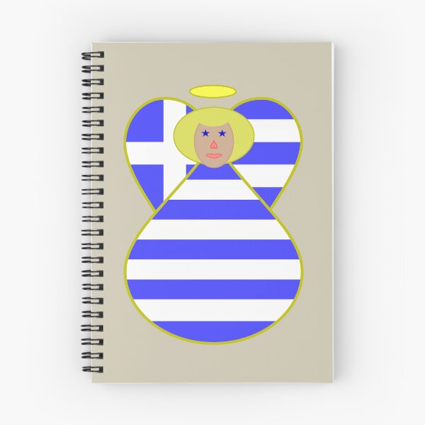 Item preview, Greek Flag Blonde Angel Gift designed and sold by AuntieShoe.