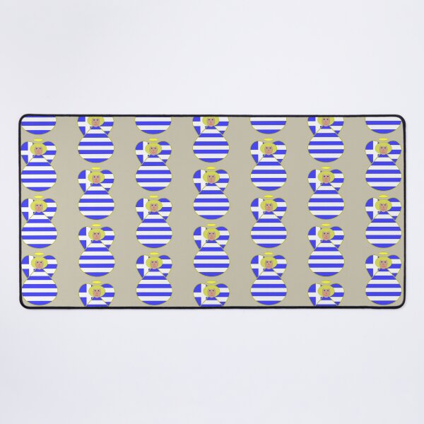 Item preview, Greek Flag Blonde Angel Gift designed and sold by AuntieShoe.