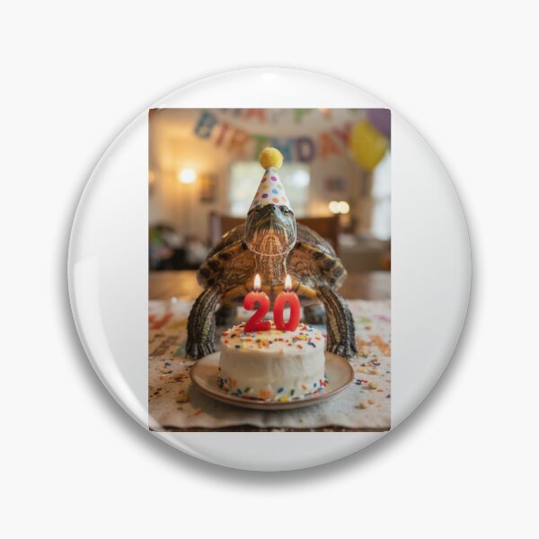 Item preview, Turtle 20th birthday cute adorable cake party baby kawaii designed and sold by CheeseBlueprint.