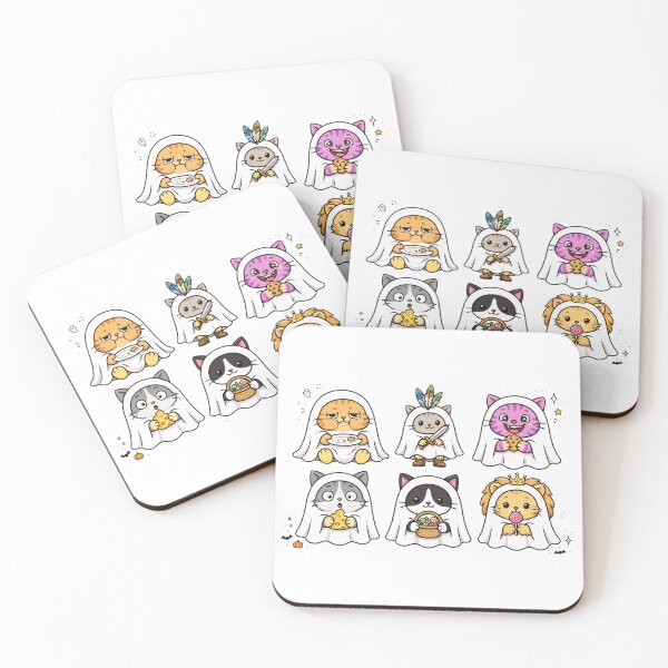 Item preview, Ghostly Cats Halloween Set - Six Kawaii Ghost Costume Cats Trick or Treat Funny Collection designed and sold by Ghostlycats2026.