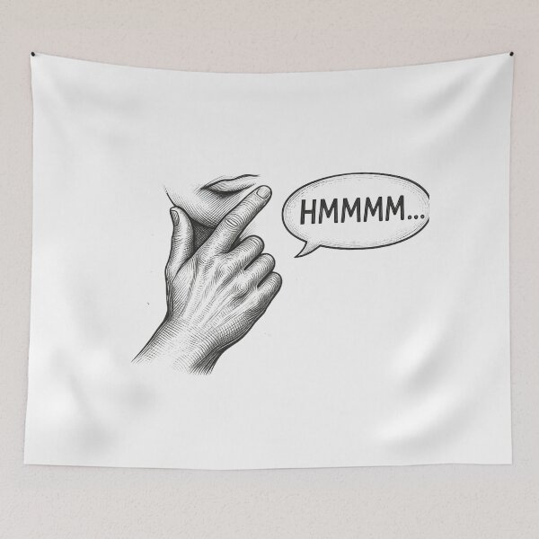 Item preview, Hmmm Meme Hand Gesture Funny Thinking Reaction Confused Meme Humor T-Shirt designed and sold by pawsome purrfect.