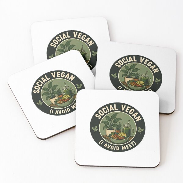 Item preview, Social Vegan (I Avoid Meet) Plant Based Diet Humor designed and sold by JonesFlora2025.
