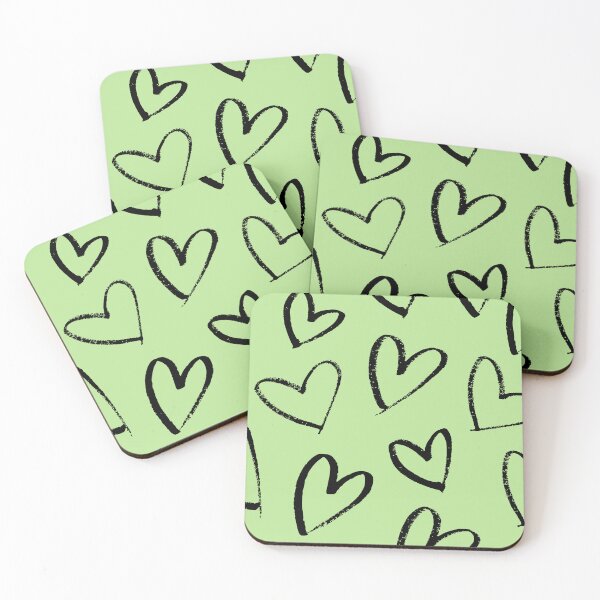 Item preview, Green Heart Doodle Hand Drawn Pattern designed and sold by jianina-alondra.