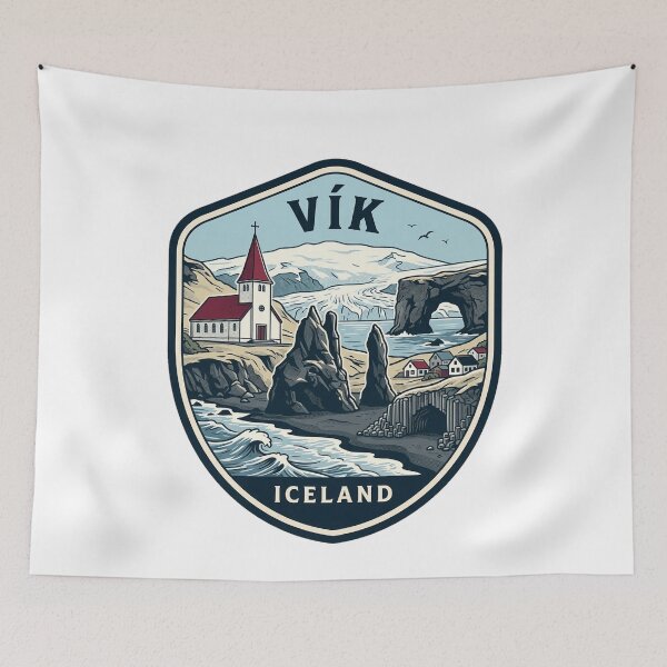 Item preview, Vik Iceland Reynisfjara Black Sand Beach Badge designed and sold by k3rstman1.