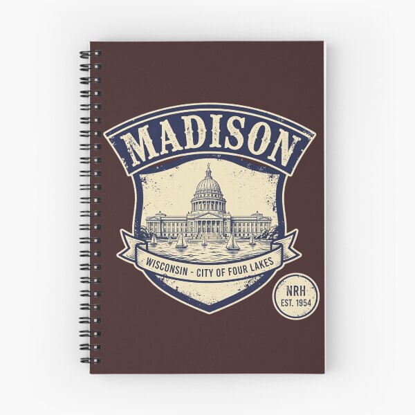 Item preview, Madison Wisconsin City of Four Lakes Vintage Shield designed and sold by Normandy Road Heritage™ - Vintage Garage Art.